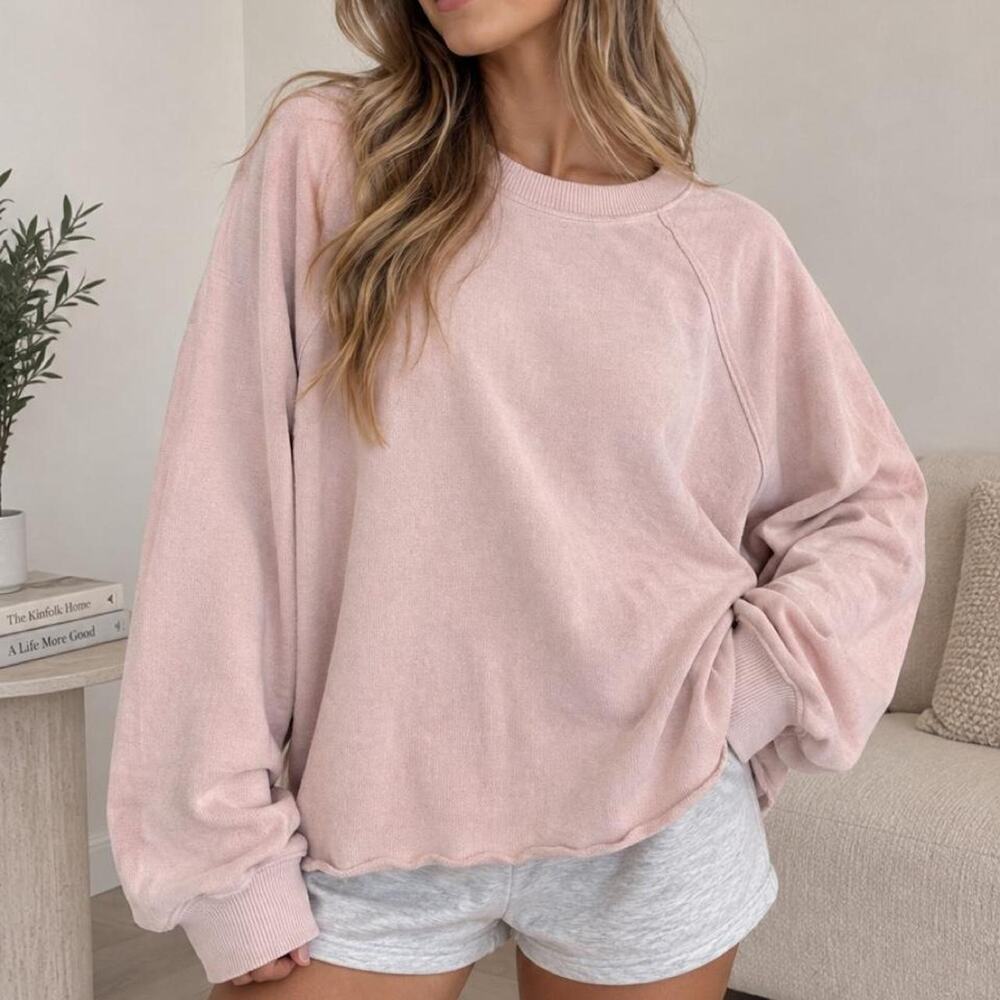 Aerie pink crewneck sweatshirt with